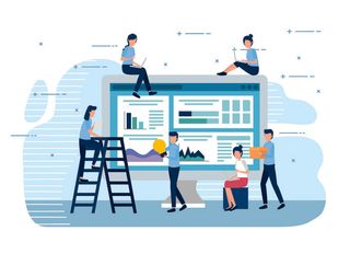 扁平化人物场景办公互联网等距ai矢量设计网页海报UI素材插画