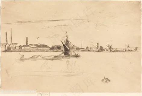 惠斯勒素描湖畔美景 惠斯勒素描湖畔美景