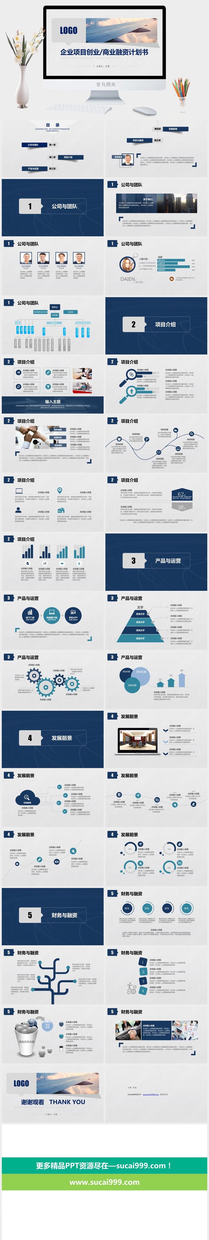 创业项目商业融资计划书ppt模板