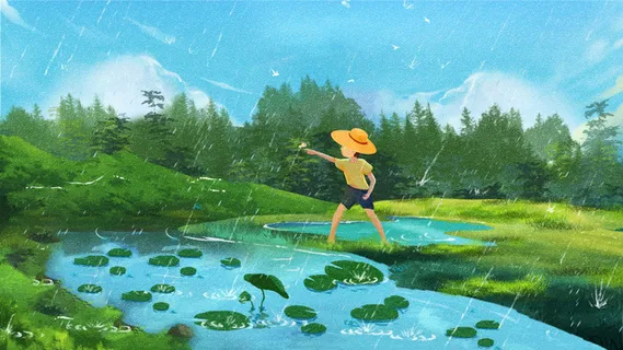 谷雨海报二十四节气插画