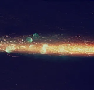 金色发光线条粒子光斑背景高清图片