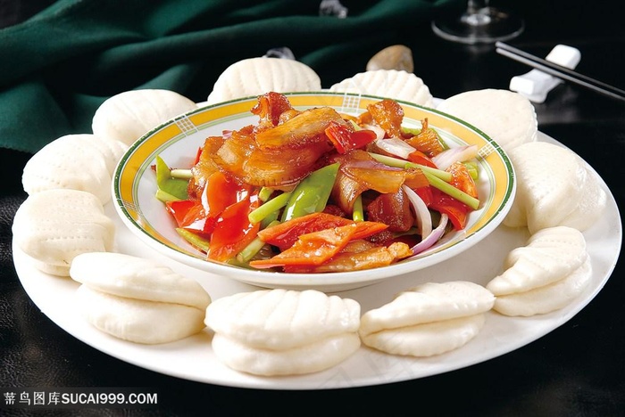 香饼回锅肉传统餐饮美食高清菜谱用图