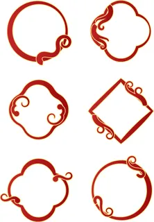 中国风中式古风国潮按钮装饰促销边框标题框对话框PSDAI设计素材