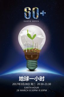 地球熄灯一小时环保宣传海报海报