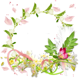 花环卡通简笔绿色谷雨