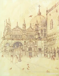 建筑欧洲建筑装饰画