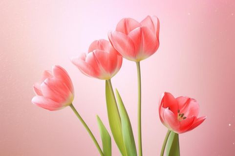 粉色清新郁金香鲜花背景