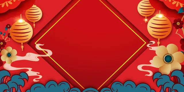 红色喜庆2022虎年春节新年元宵节海报背景展板模板设计素材图