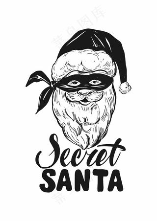 黑白色调 圣诞老人怪盗