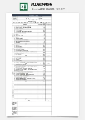 员工绩效考核表