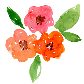 唯美森系手绘水彩花朵 免抠