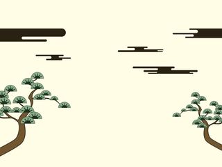 中国风古典传统图案边框纹理祥云灯笼装饰线条PSD背景素材