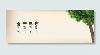 卡通毕业人物展示PSD素材