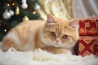 一只可爱的猫咪橘猫趴着家里玩耍摄影图