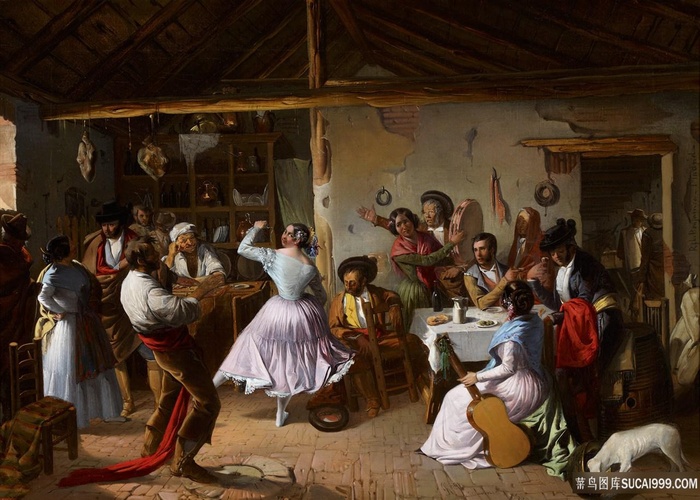 拉斐尔·本朱梅阿在乡村酒店跳舞油画图片