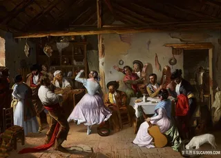 拉斐尔·本朱梅阿在乡村酒店跳舞油画图片