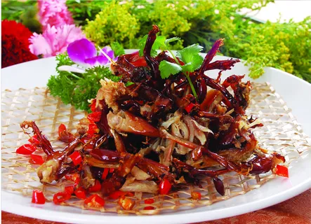 川菜湘菜高清菜谱 手撕腊田鸡 川菜湘菜高清菜谱 手撕腊田鸡