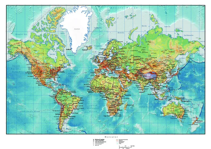 新版世界地图矢量世界地图电子版CDR高清印刷AI素材模板ai矢量模版下载