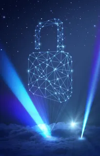 蓝色云彩光影科技光点背景