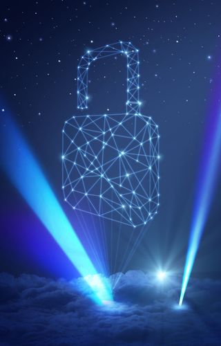 蓝色云彩光影科技光点背景