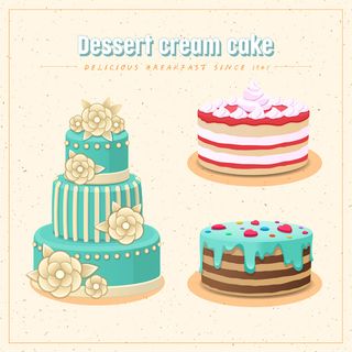 甜品奶油蛋糕Ai矢量素材
