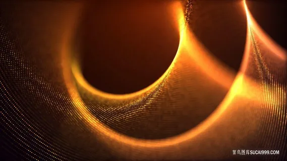 金色渐变线条粒子扩散炫光光线背景