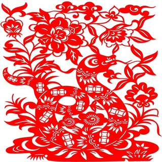蛇年剪纸 剪纸风元素