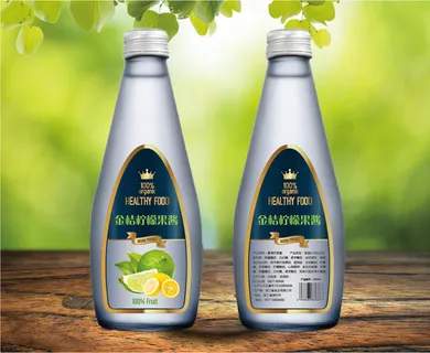 金桔柠檬水果不干胶标签瓶贴纸