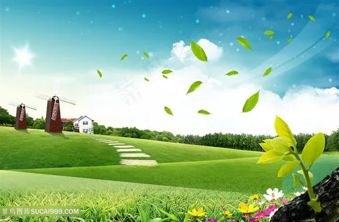 草地落叶风景画韩式自然背景 草地落叶风景画韩式自然背景