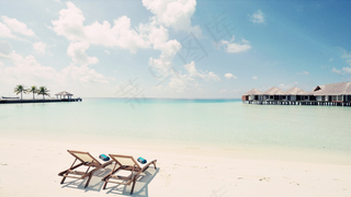 夏季夏天海边沙滩度假