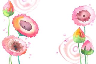 粉色简约风唯美鲜花桃花插画油画水墨画插图背景图片素材