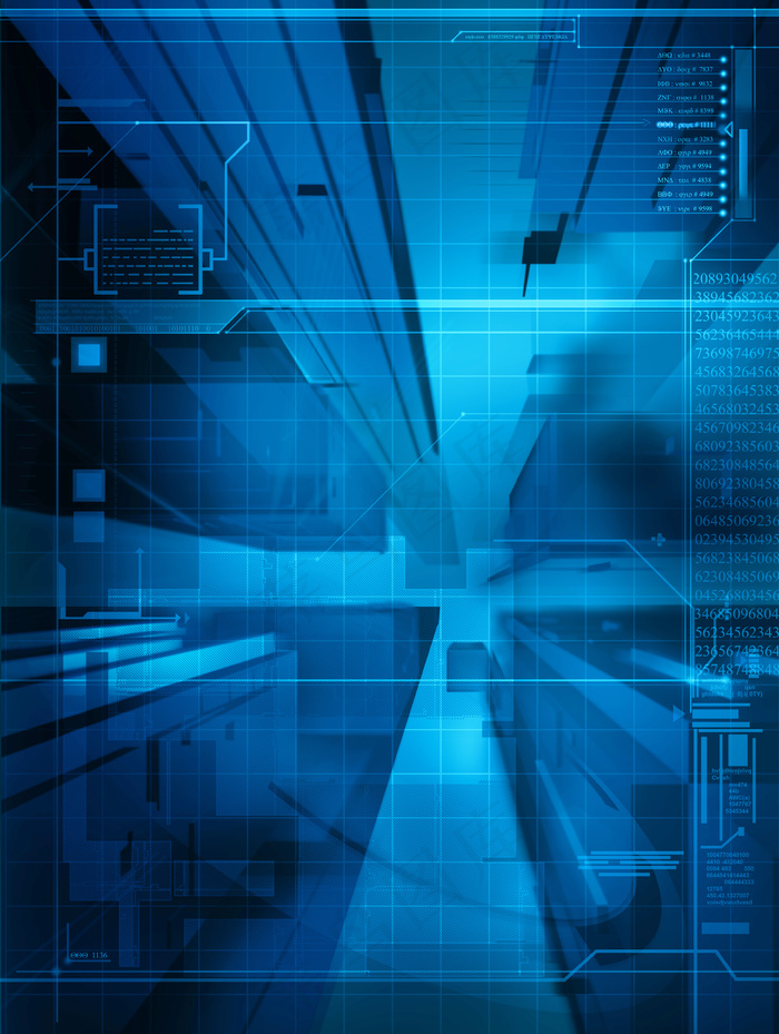 商务蓝色信息数码高科技创意背景