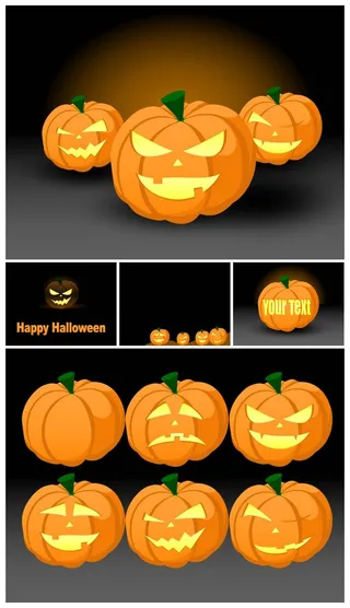 恐怖南瓜灯万圣节PPT图片素材