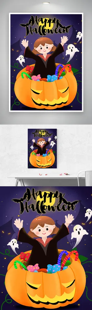 搞怪万圣节促销模板