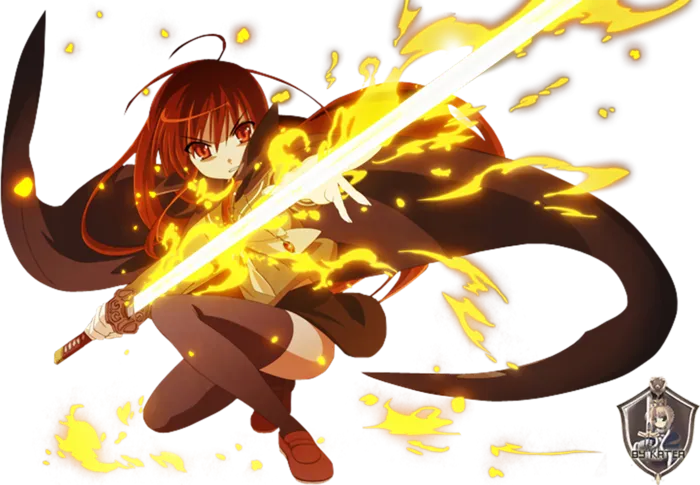 女孩火焰剑客素材帅气