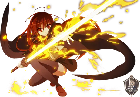 女孩火焰剑客素材帅气