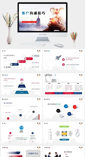 新员工入职培训客户沟通技巧培训PPT模板预览图