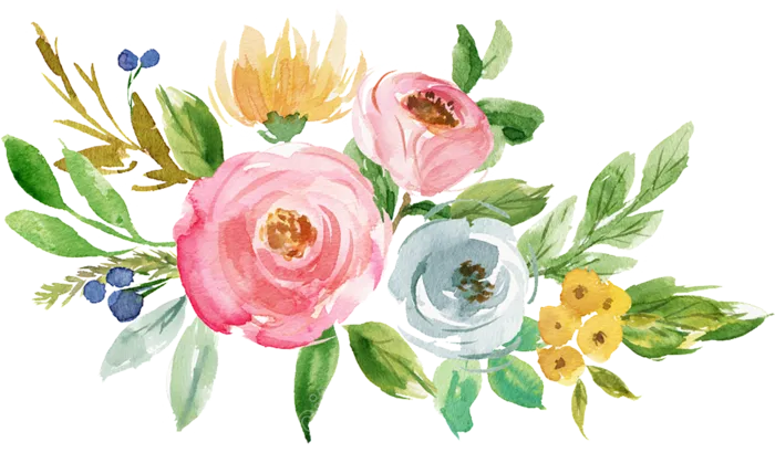 花朵花束彩绘春季装饰谷雨