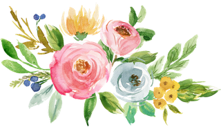 花朵花束彩绘春季装饰谷雨