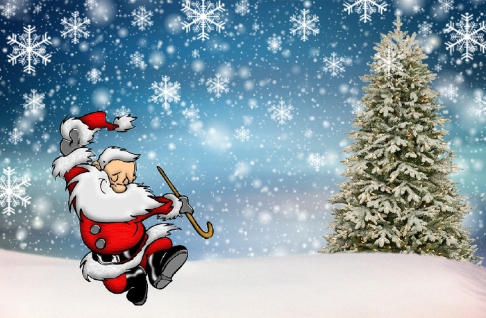 圣诞节雪花装饰风景