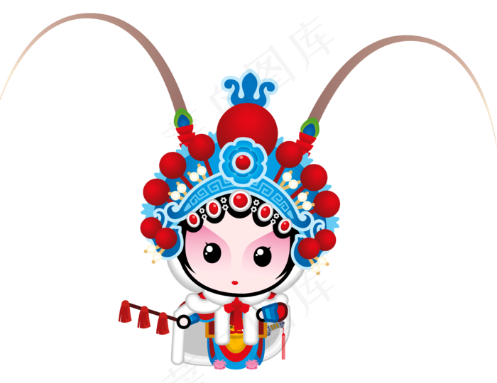 [京剧国粹]国粹京剧Q版全套PNG动漫刀马旦穆桂帅