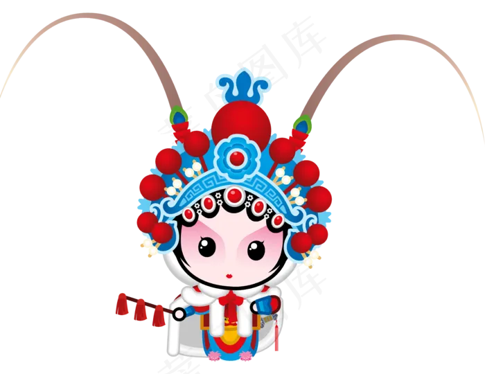 [京剧国粹]国粹京剧Q版全套PNG动漫刀马旦穆桂帅