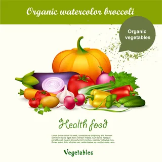 蔬菜设计矢量素材卡通食物新鲜绿色蔬菜