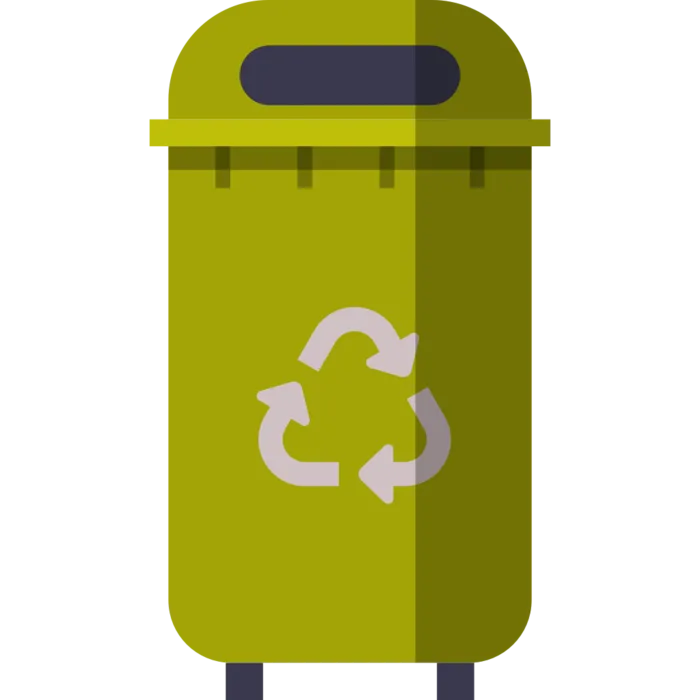 圆顶绿色垃圾桶图标