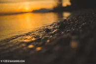 优质黄昏海滩风景高清图片