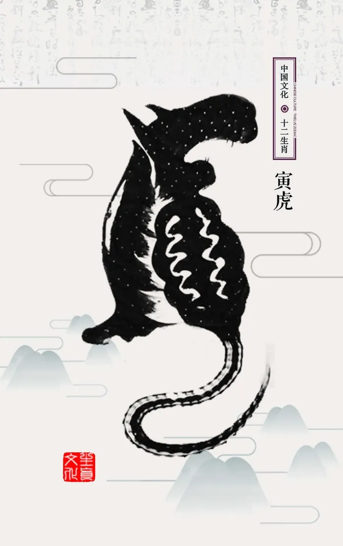 十二生肖虎psd模版下载