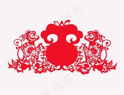 猴年窗花图片