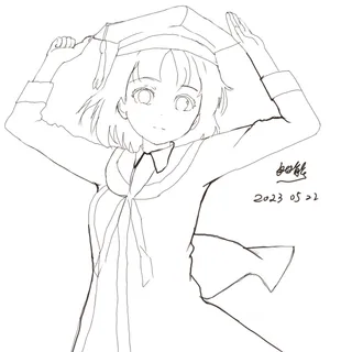 毕业插画手绘线稿