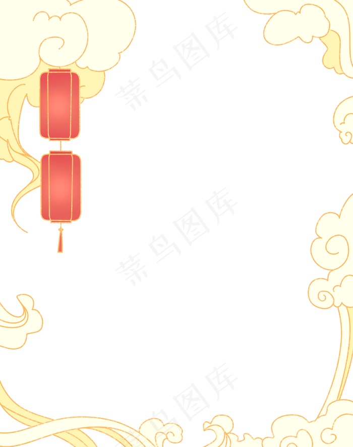 国潮手绘相框psd分层模板