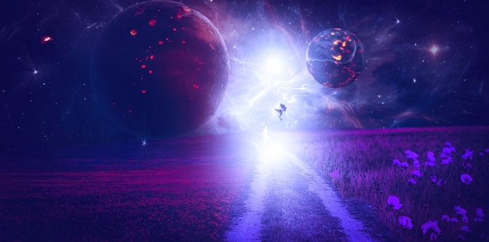 元宇宙世界天空风景背景墙